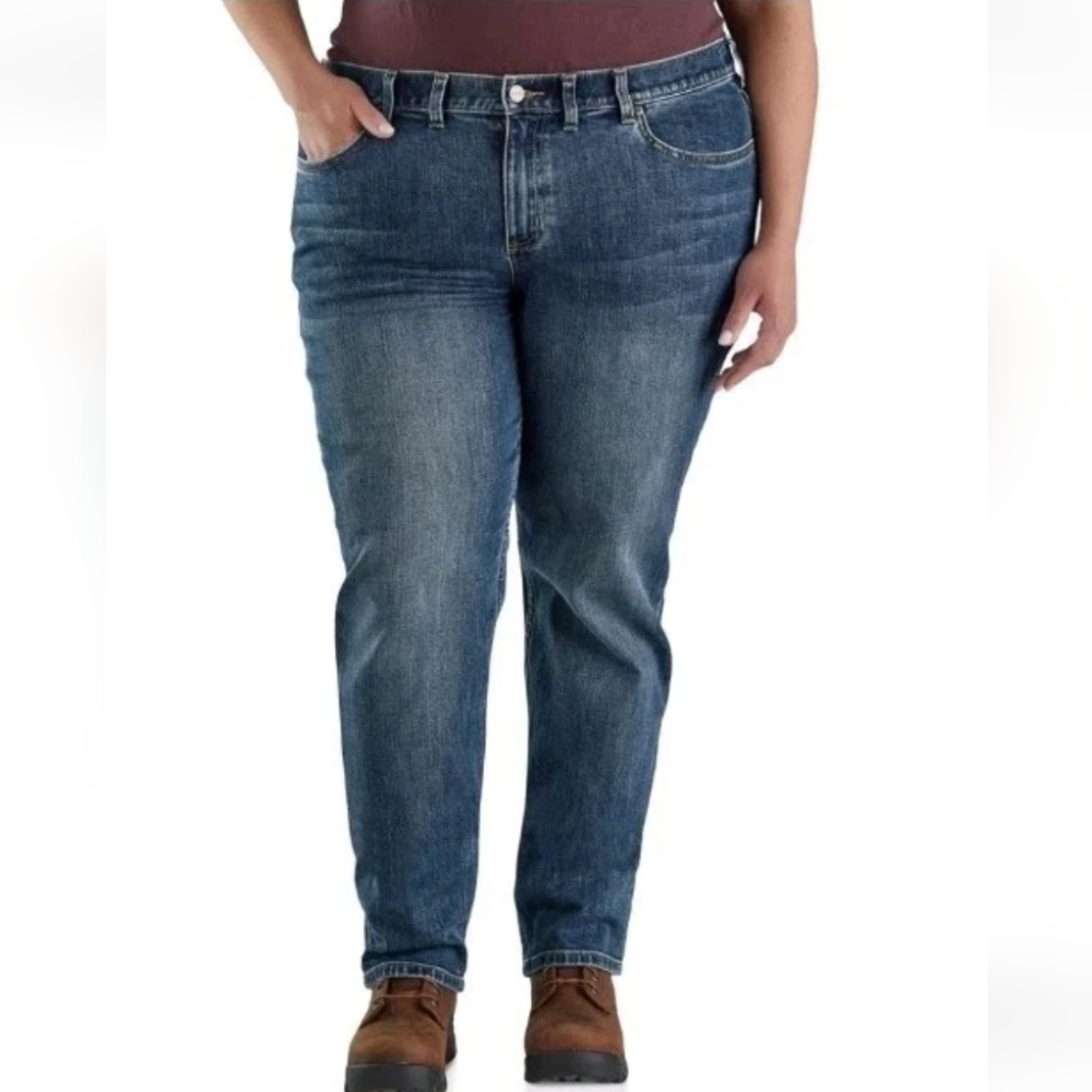 Carhartt Blaine Jeans Woman Plus Sz 26W Blue Denim Original Fit Rugged Flex Nwt
